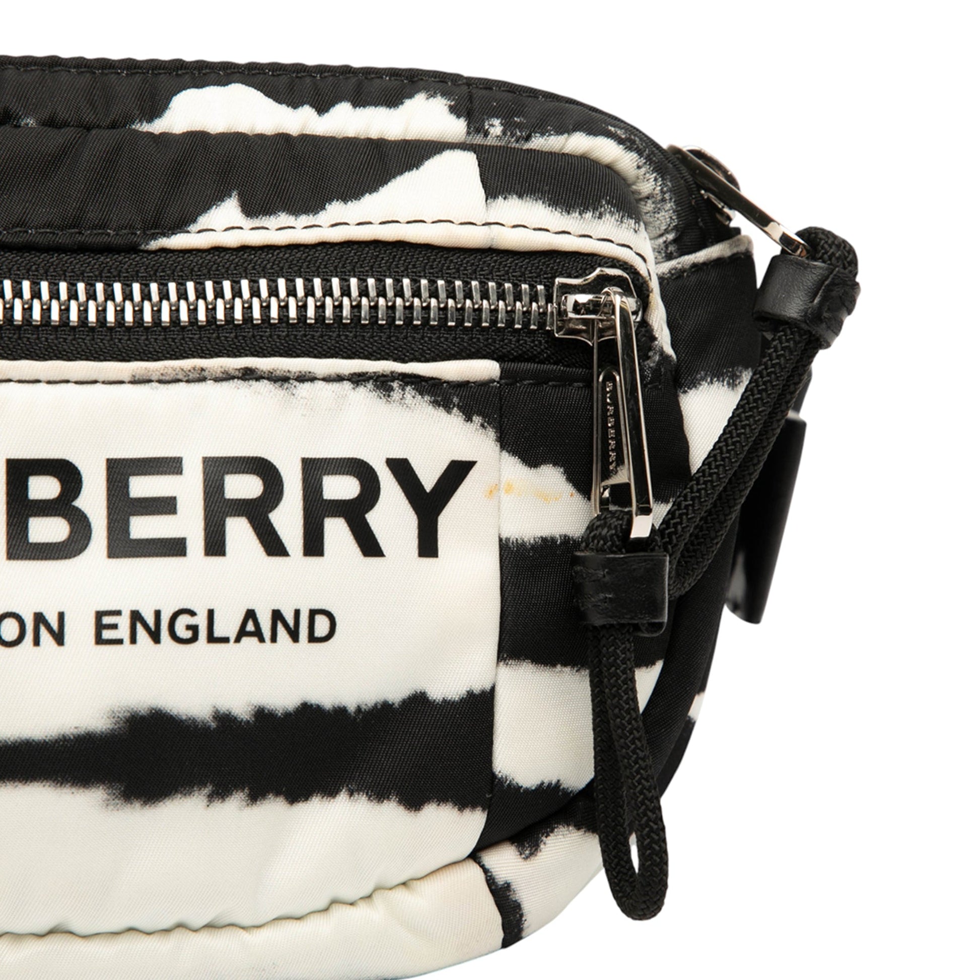 Burberry Zebra Print Nylon Logo Cannon Belt Bag