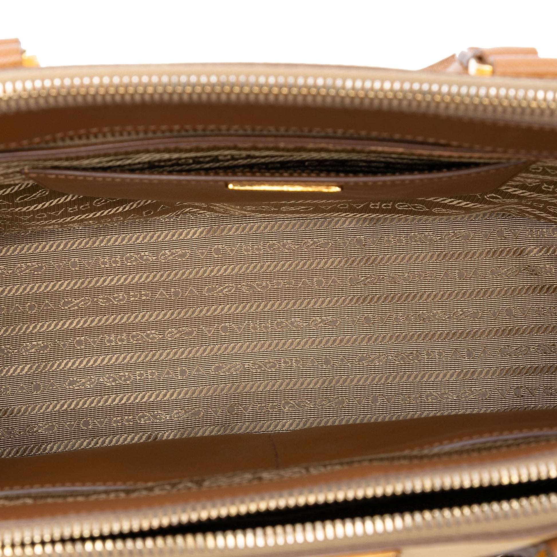 Medium Bicolor Saffiano Lux Galleria Double Zip Satchel