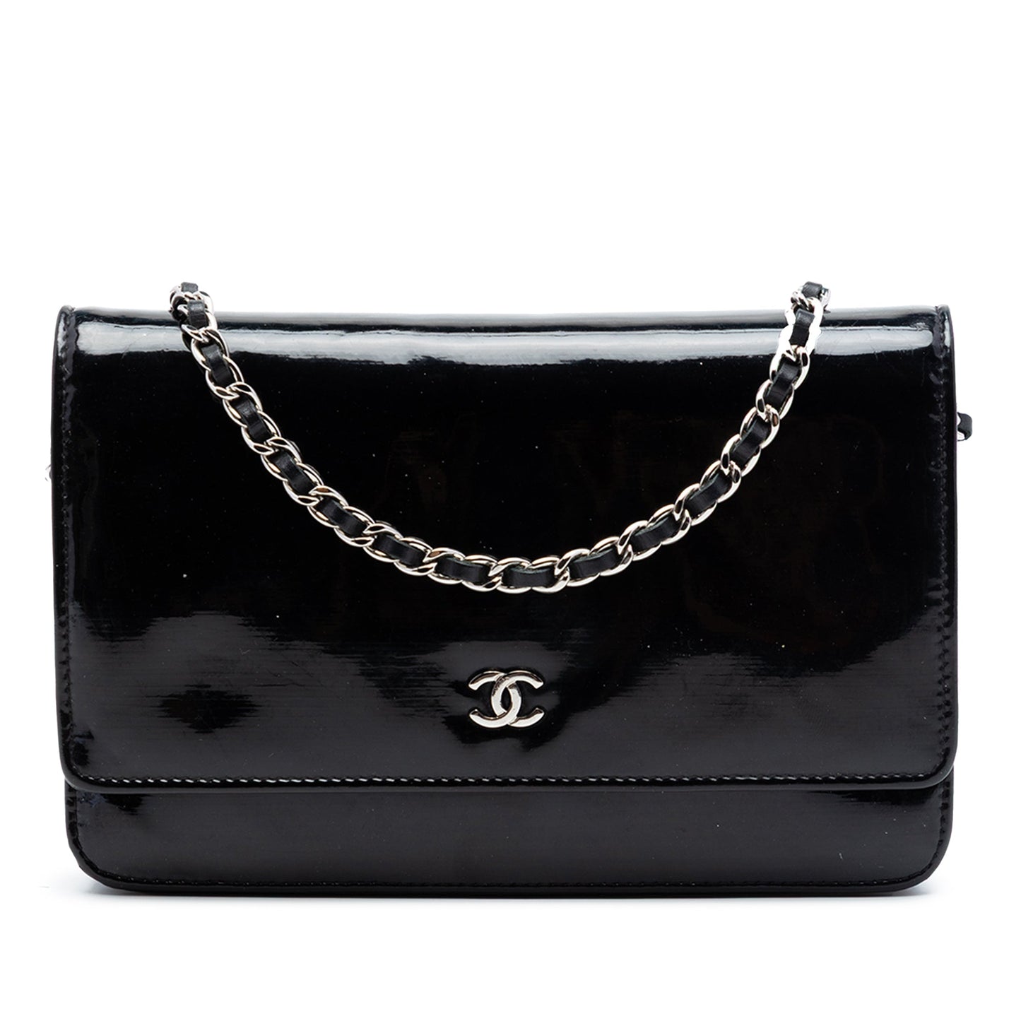 Chanel CC Patent Wallet On Chain