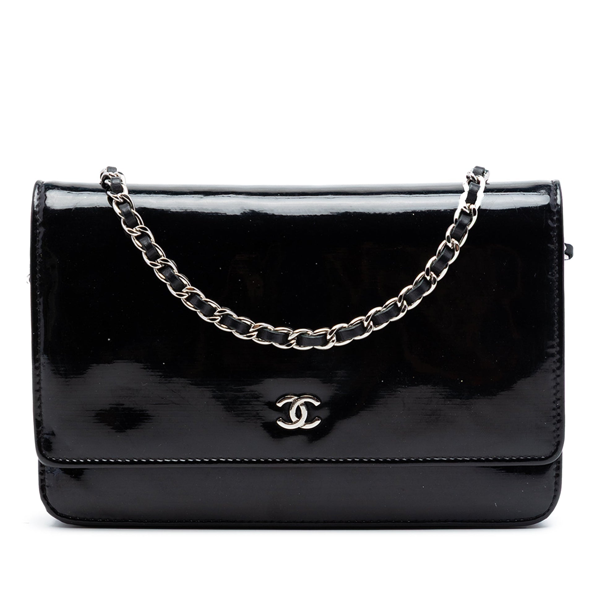 Chanel CC Patent Wallet On Chain