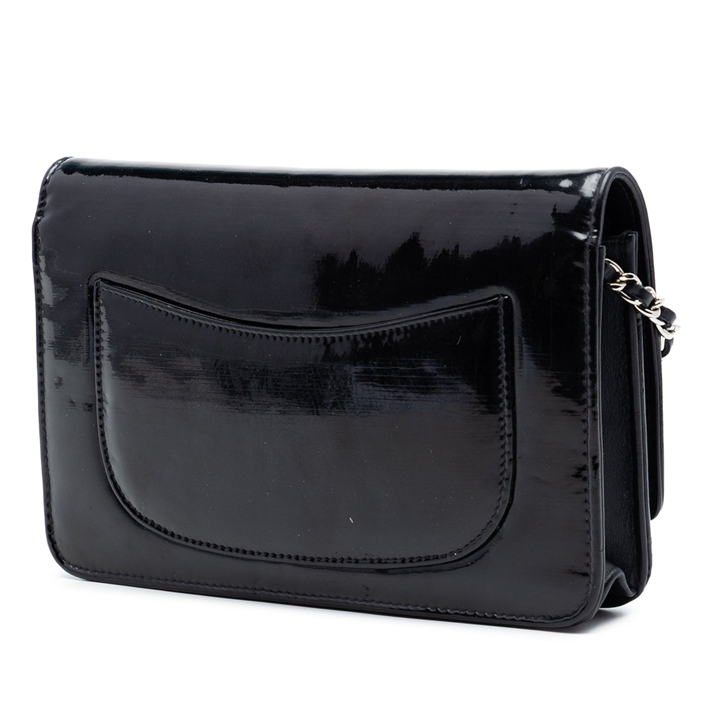 Chanel CC Patent Wallet On Chain