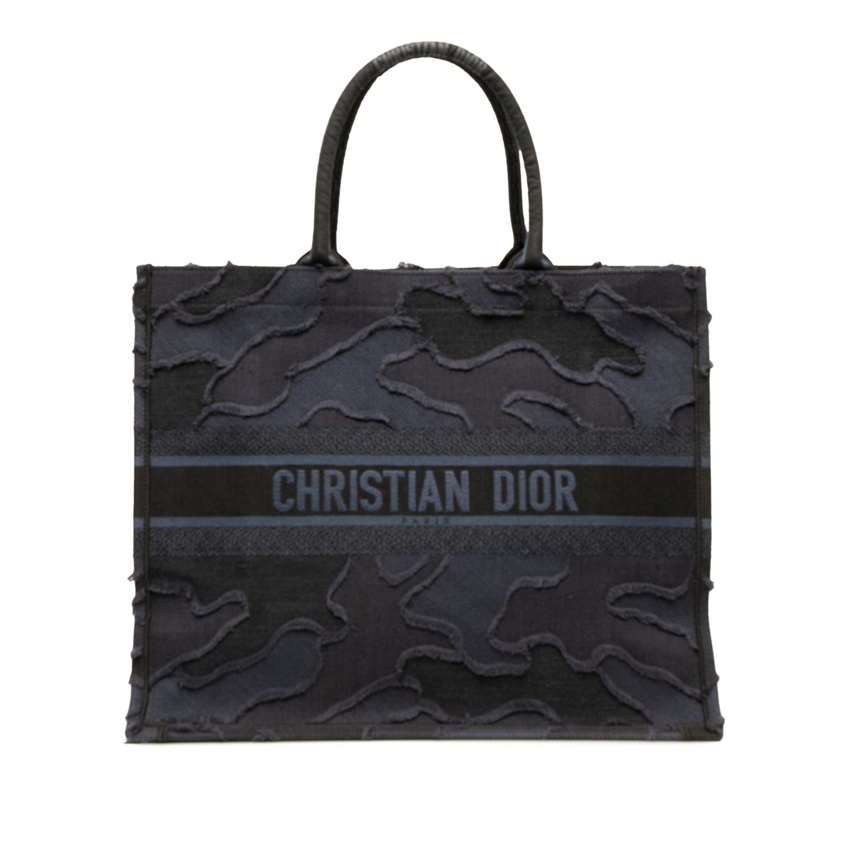 Dior Large Embroidered Canvas Camouflage Book Tote — Blue