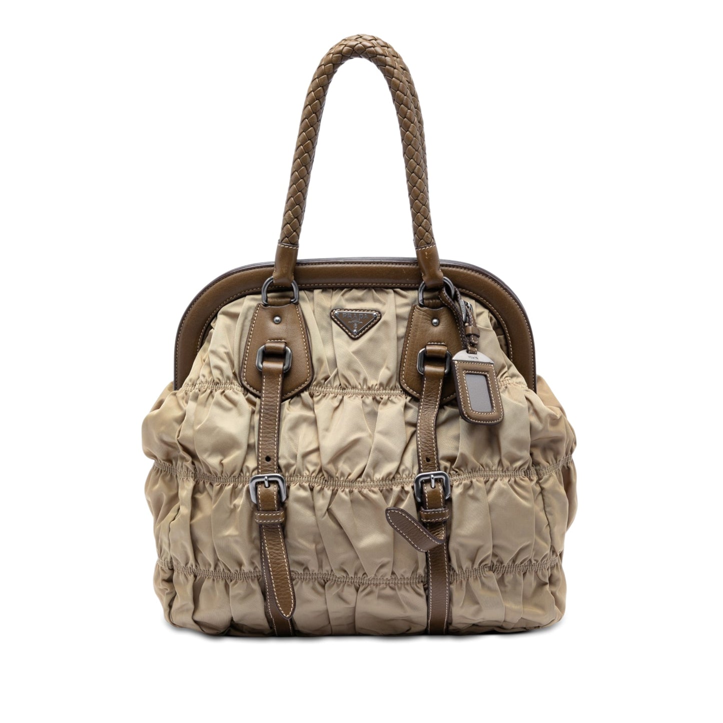 Prada Tessuto Gaufre Frame Tote