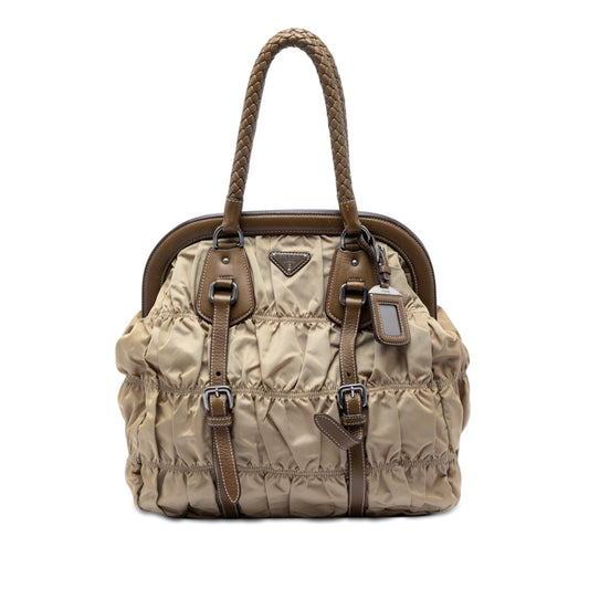 Prada Tessuto Gaufre Frame Tote