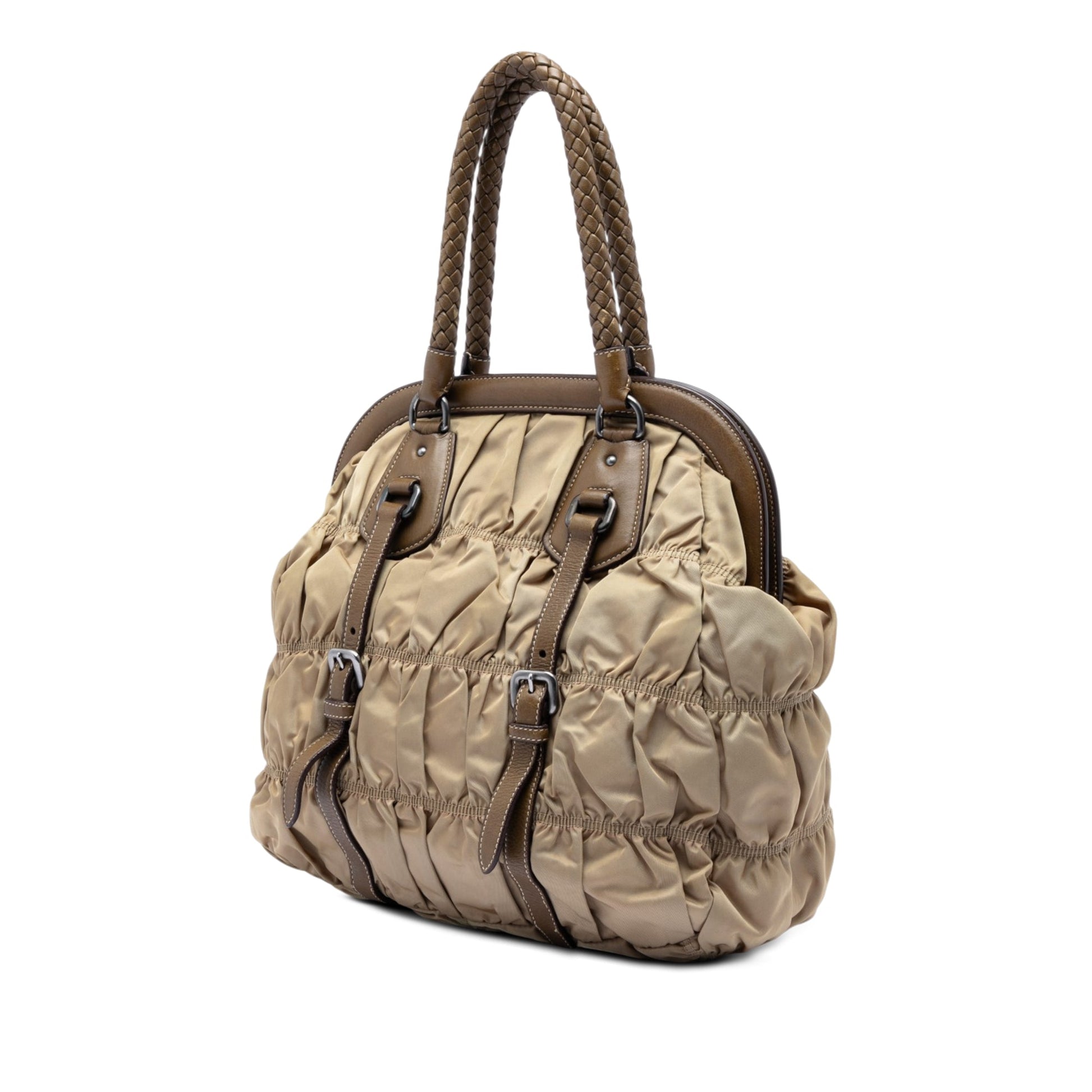 Prada Tessuto Gaufre Frame Tote