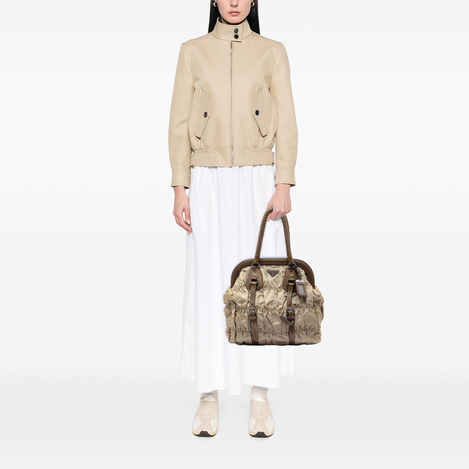 Prada Tessuto Gaufre Frame Tote