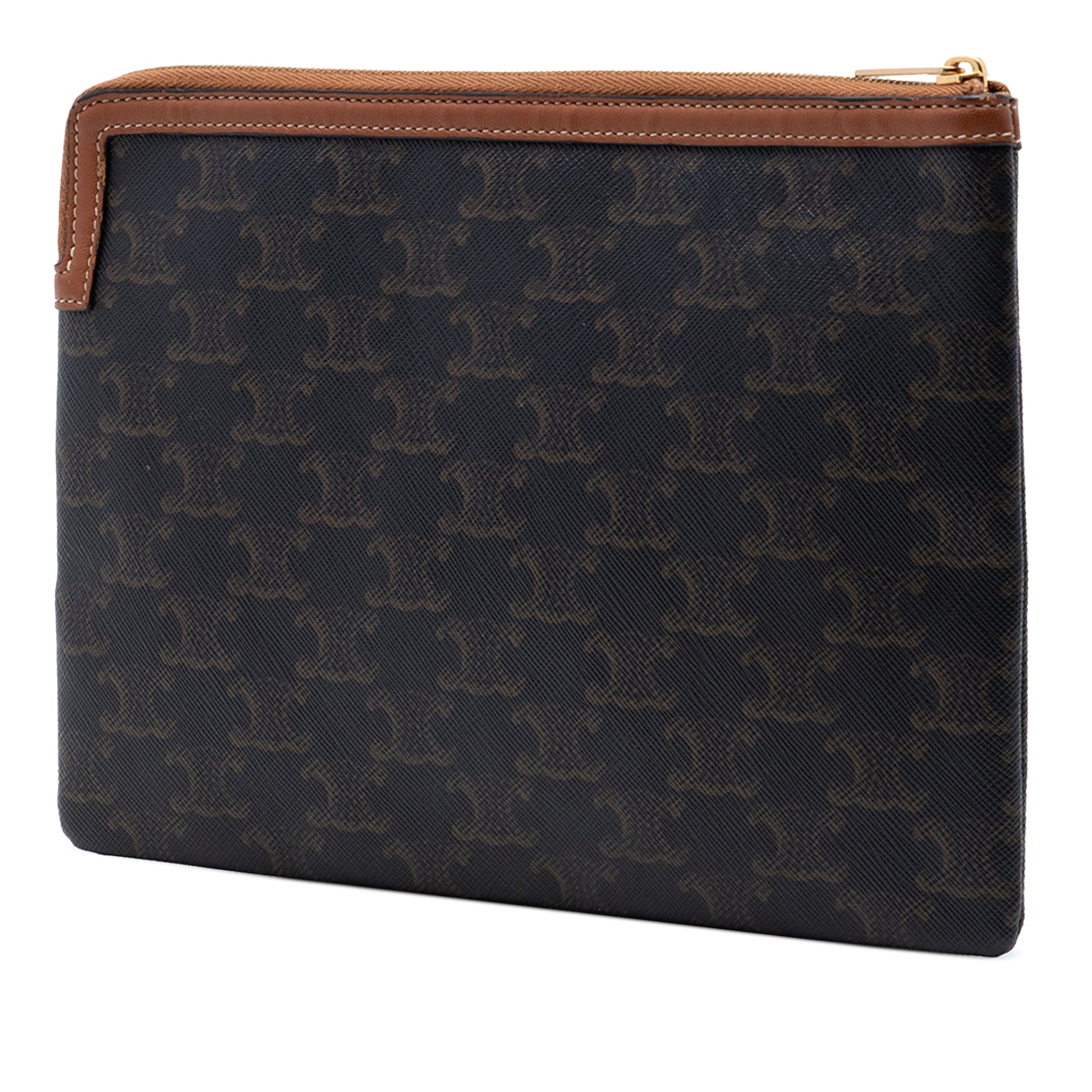 Celine Small Triomphe Coated Canvas Clutch