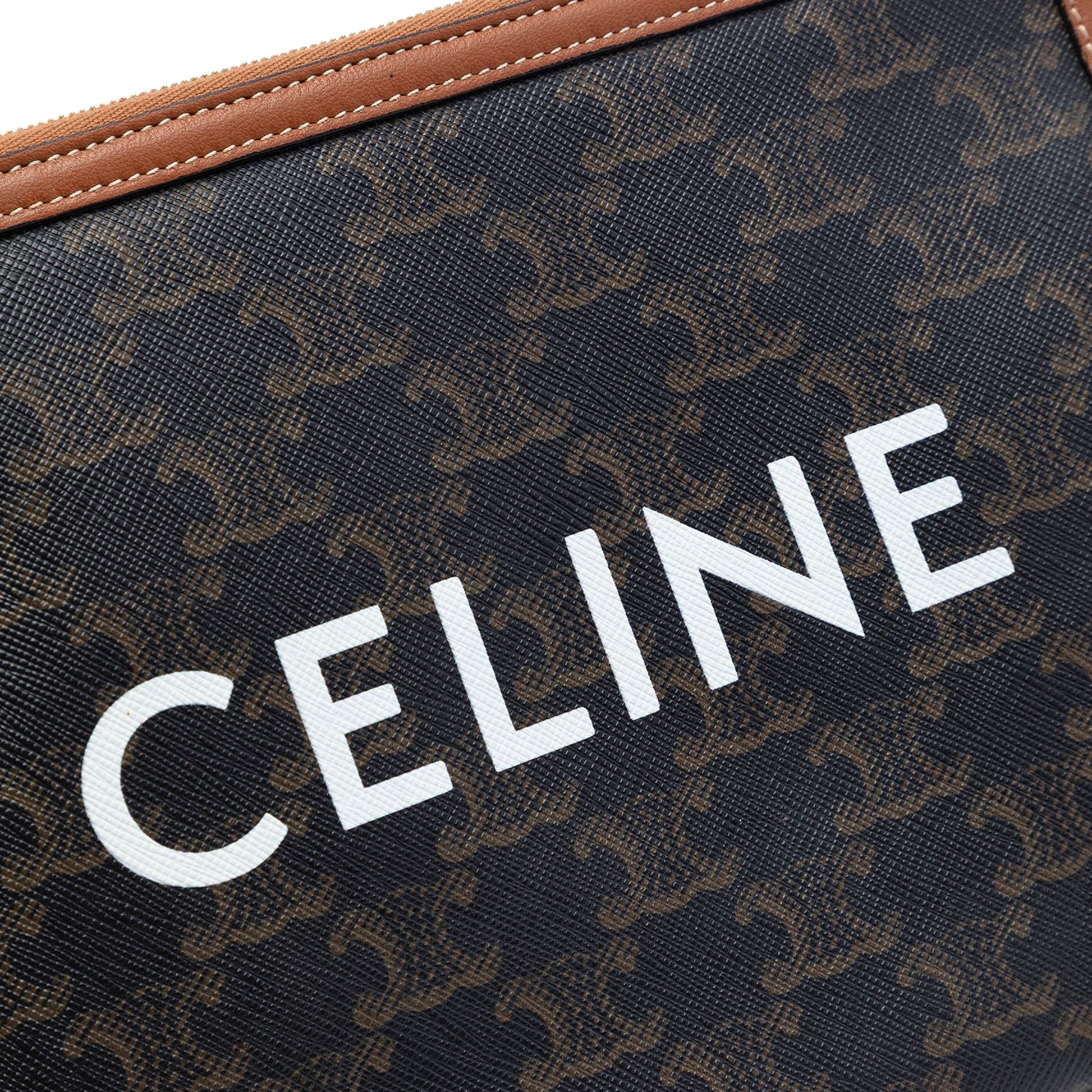 Celine Small Triomphe Coated Canvas Clutch