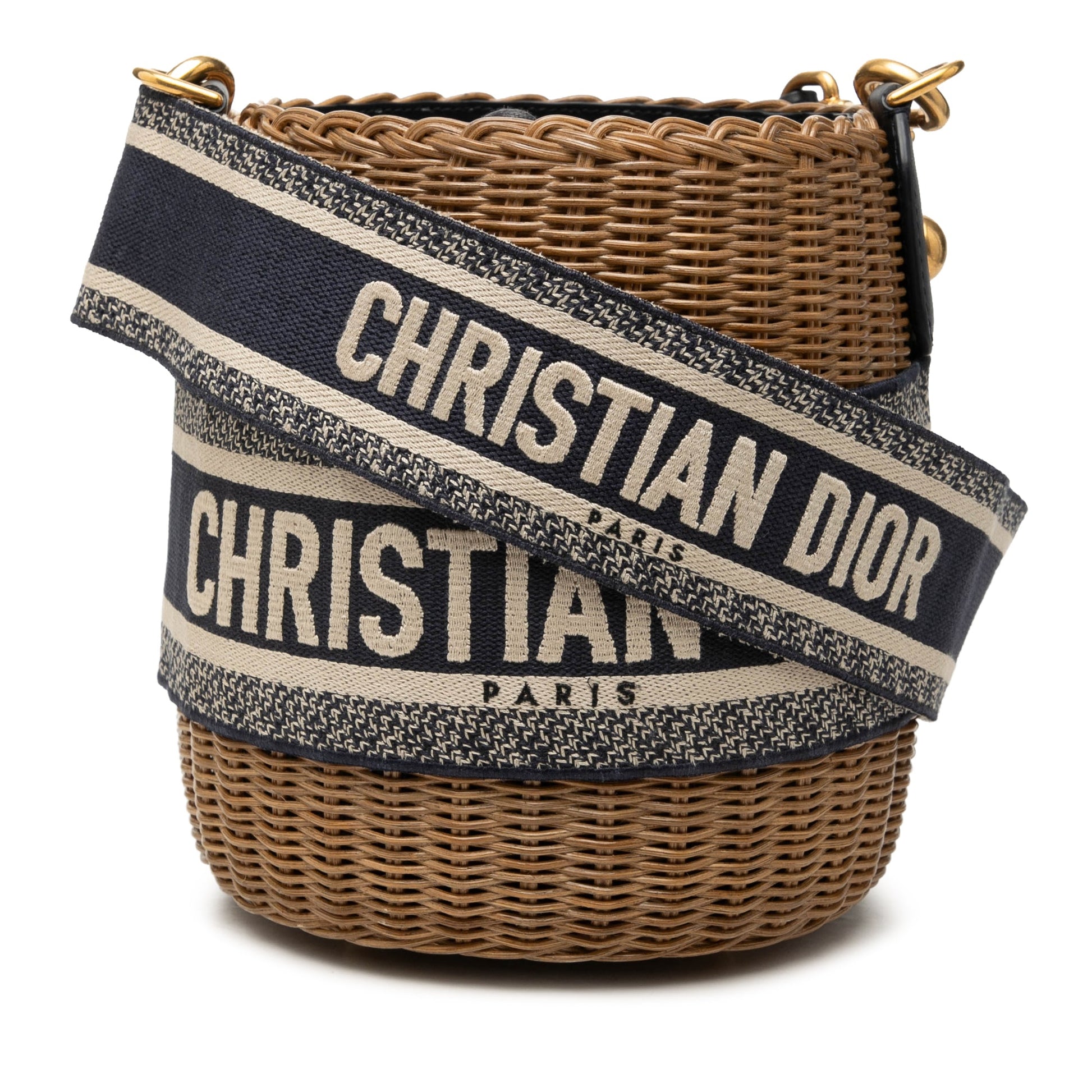Dior Oblique Wicker Bucket Bag