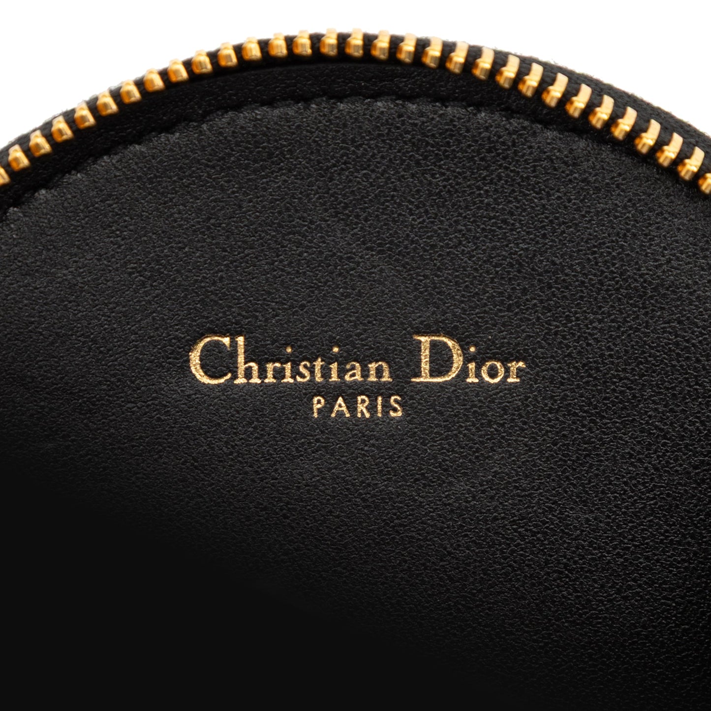 Dior Calfskin Cannage Round Caro Pouch with Chain