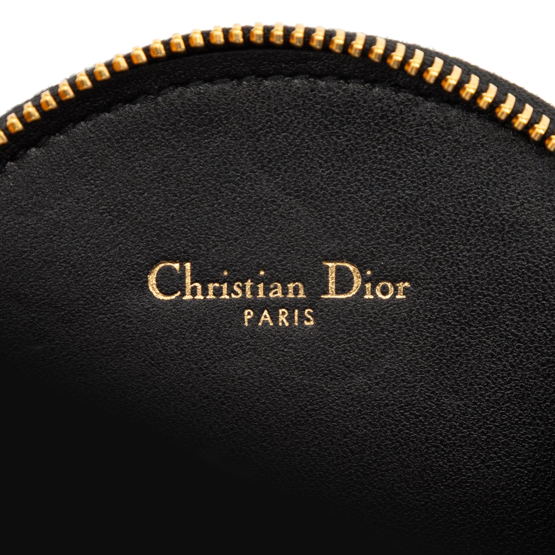 Dior Calfskin Cannage Round Caro Pouch with Chain