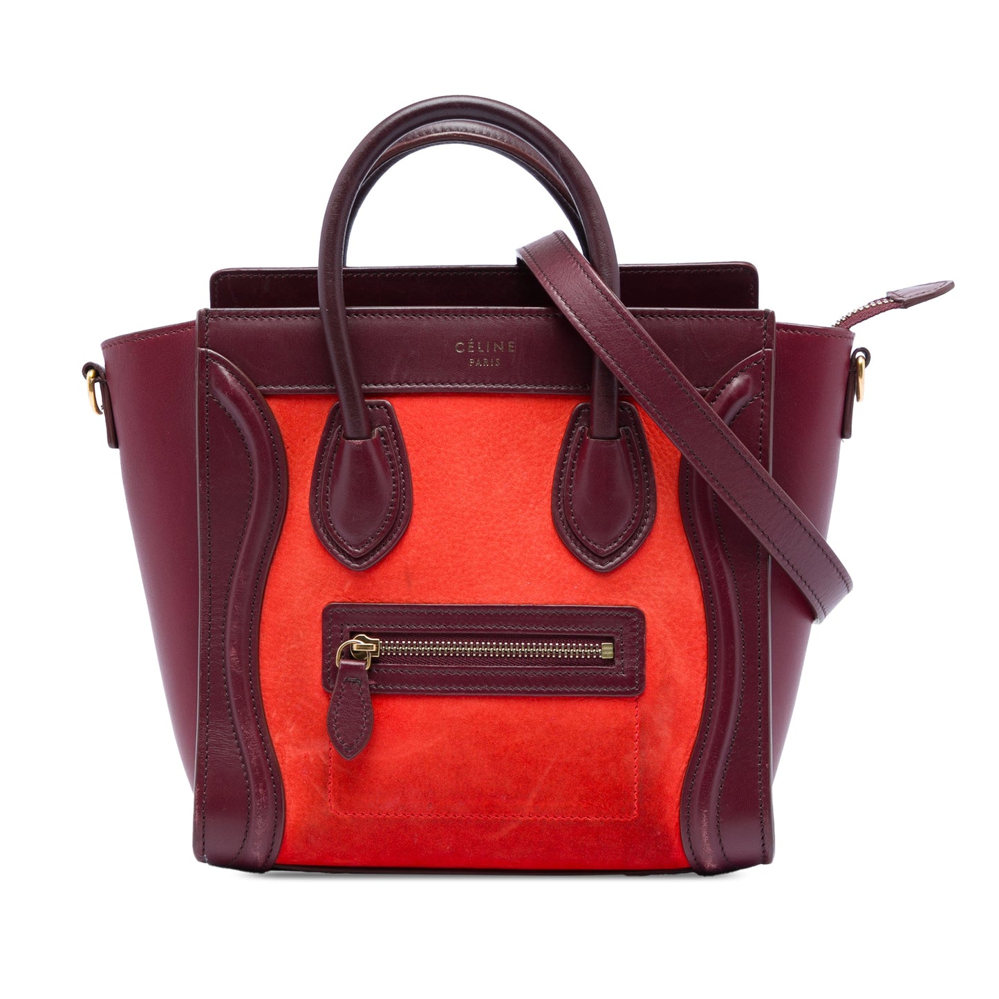 Celine Nano Tricolor Nubuck and Calfskin Luggage Tote
