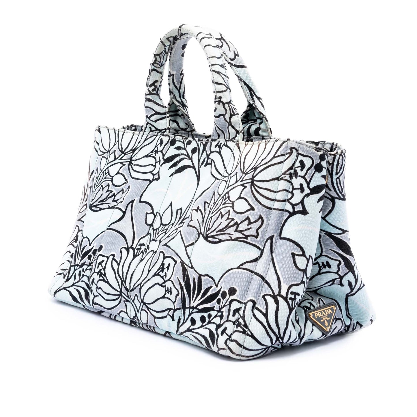 Medium Floral Printed Canvas Canapa Satchel