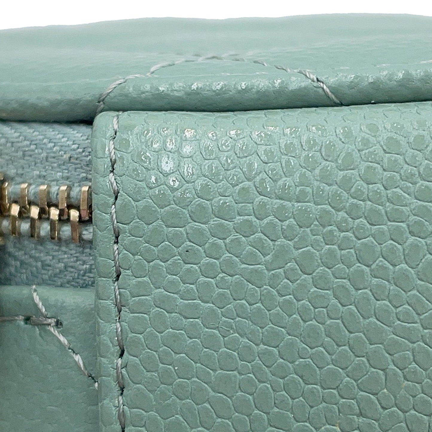 Chanel Quilted Caviar Handle With Care Round Vanity Case with Chain
