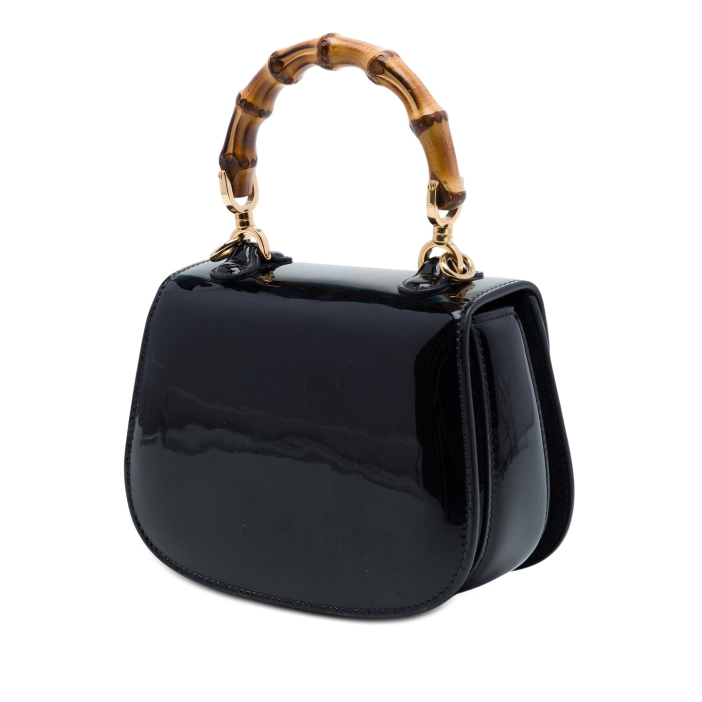 Gucci Mini Patent Bamboo 1947 Top Handle Bag