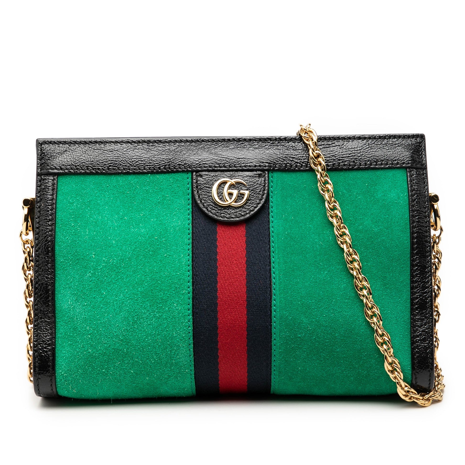 Gucci Small Suede Web Ophidia Chain Crossbody