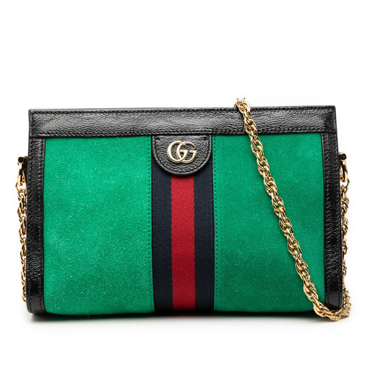 Gucci Small Suede Web Ophidia Chain Crossbody