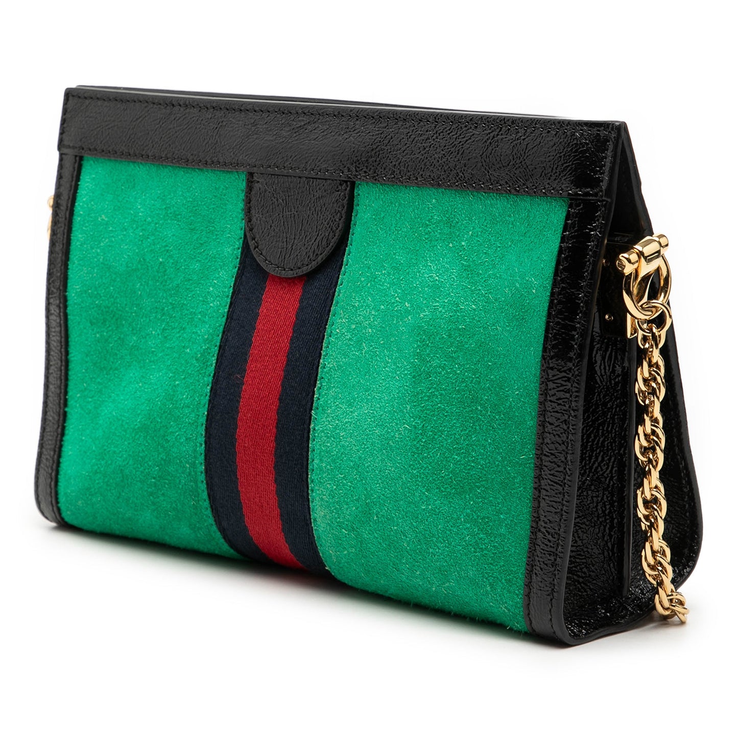 Gucci Small Suede Web Ophidia Chain Crossbody