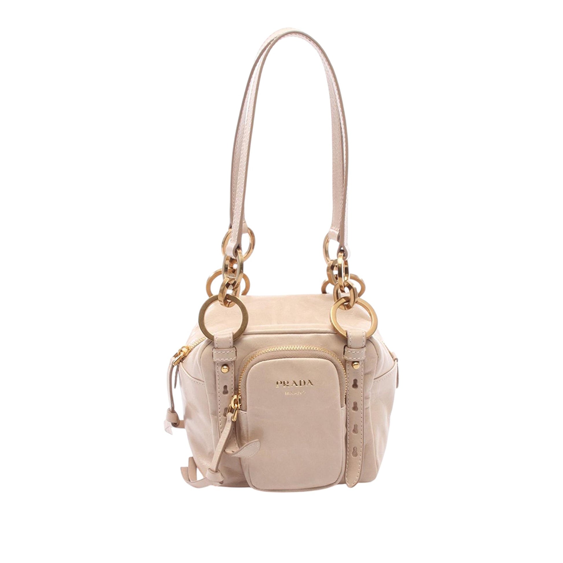 Prada Mini Calfskin Dangle Top Handle Bag