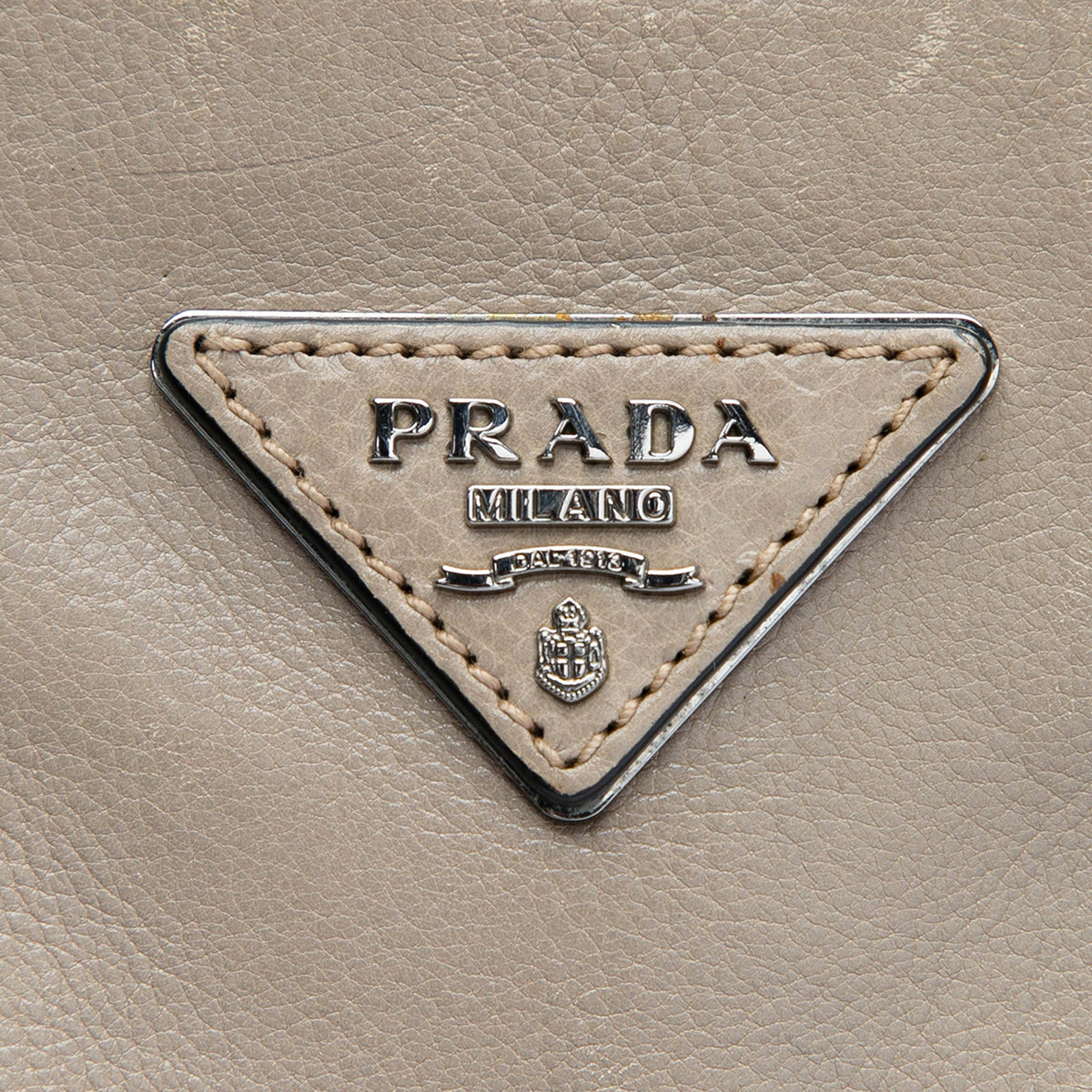 Prada Glace Calf Twin Pocket Double Handle Satchel — Brown