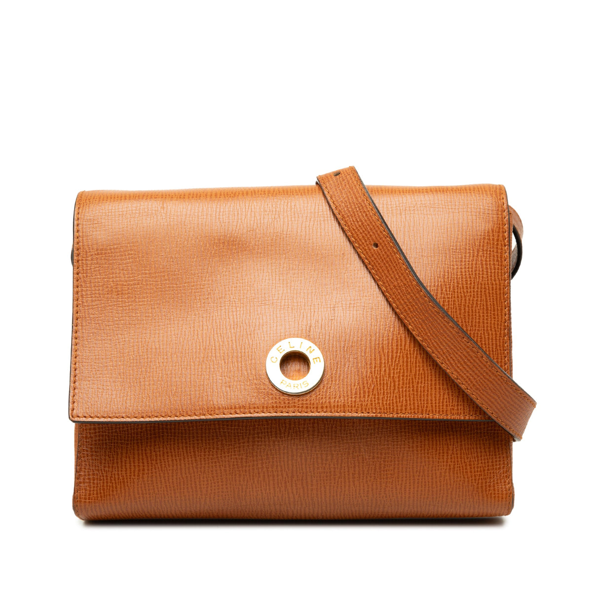 Celine Leather Ring Lock Crossbody