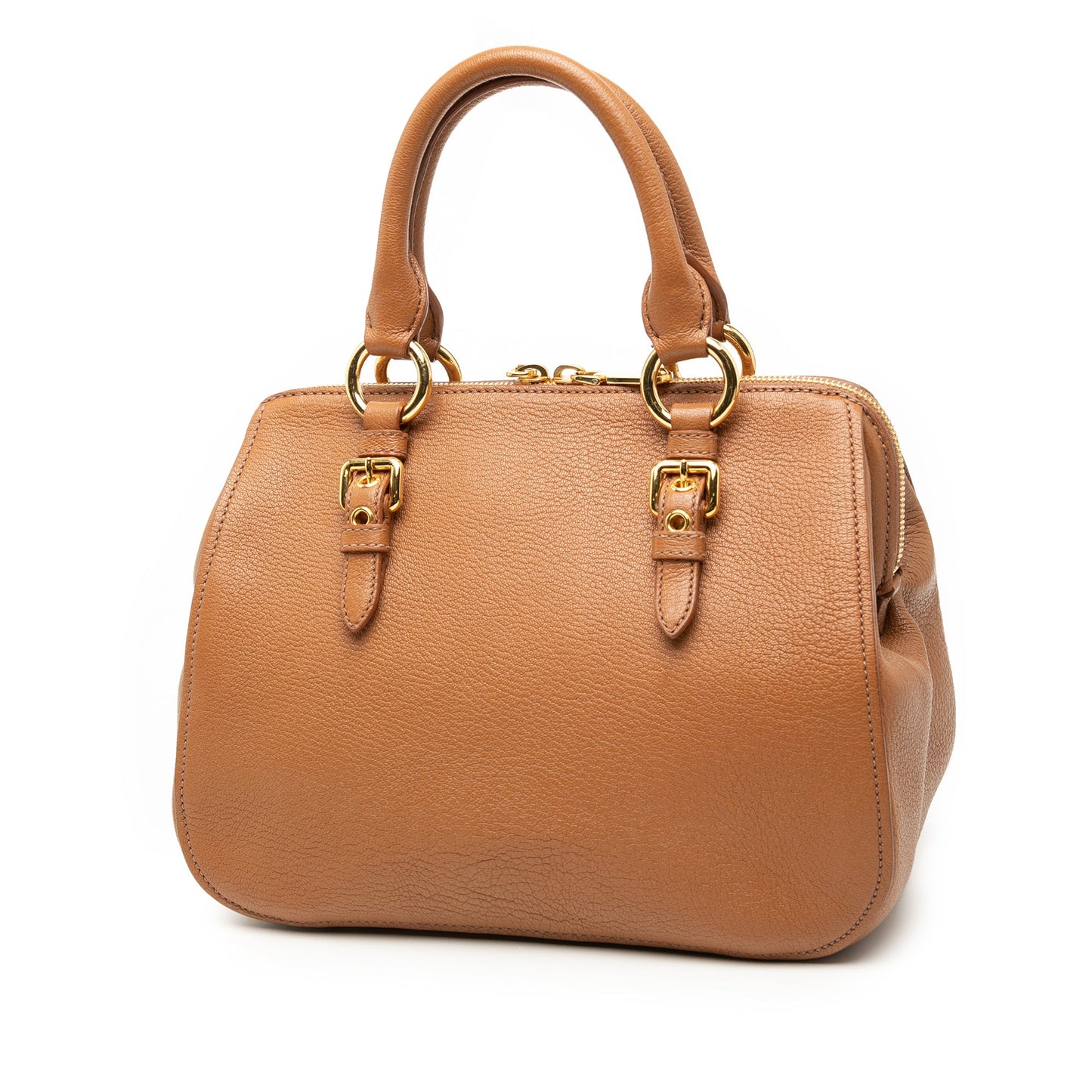 Miu Miu Goatskin Madras Bowler Bag