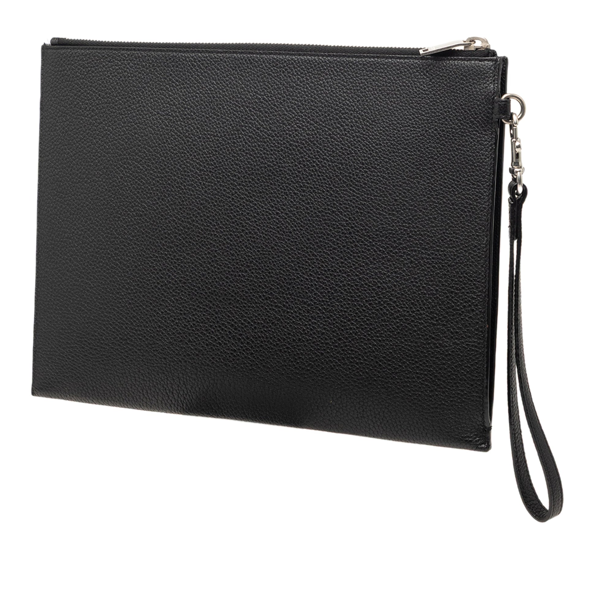 Saint Laurent Grained Calfskin Monogram Clutch