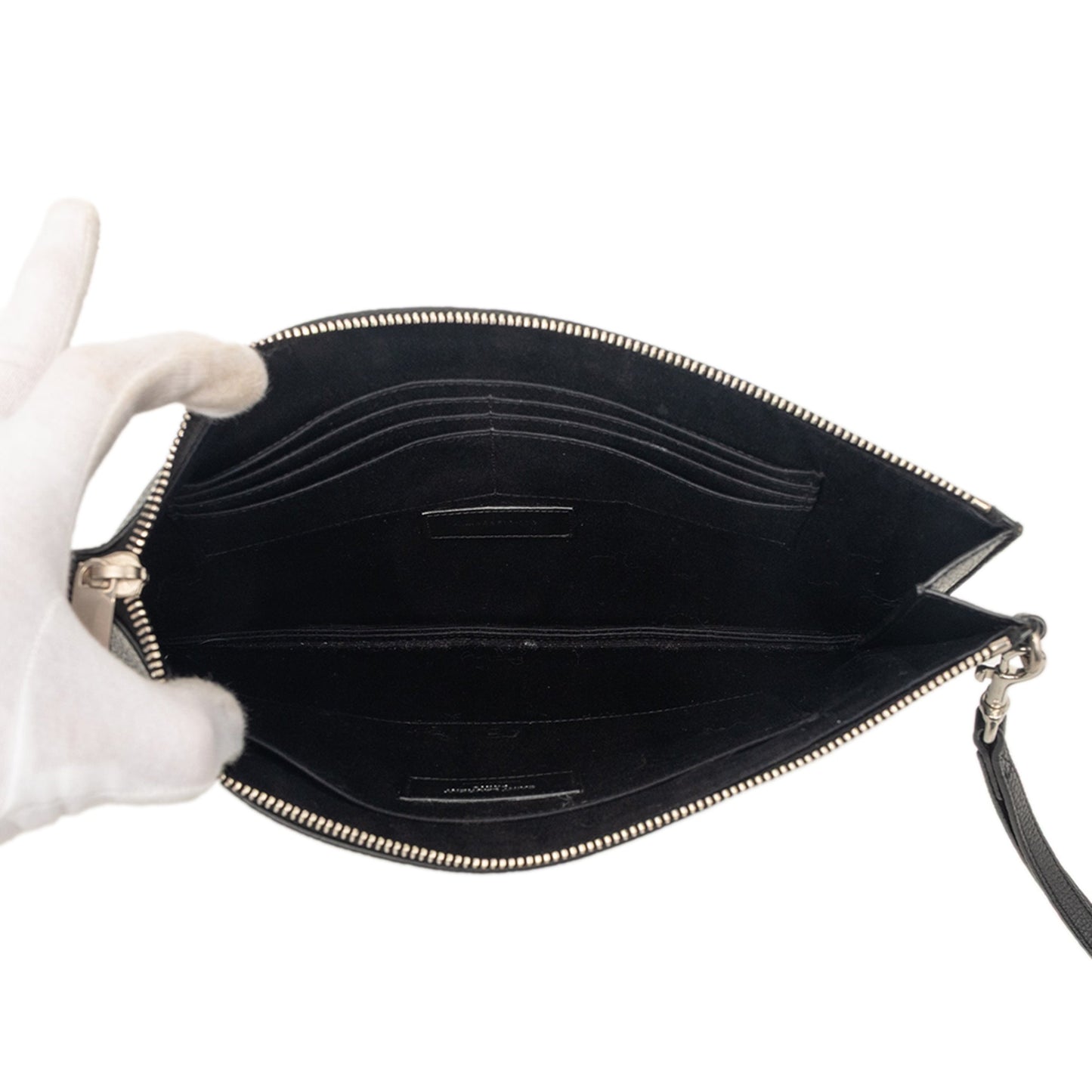Saint Laurent Grained Calfskin Monogram Clutch
