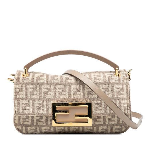 Fendi Zucchino Velvet Baguette Phone Pouch Satchel
