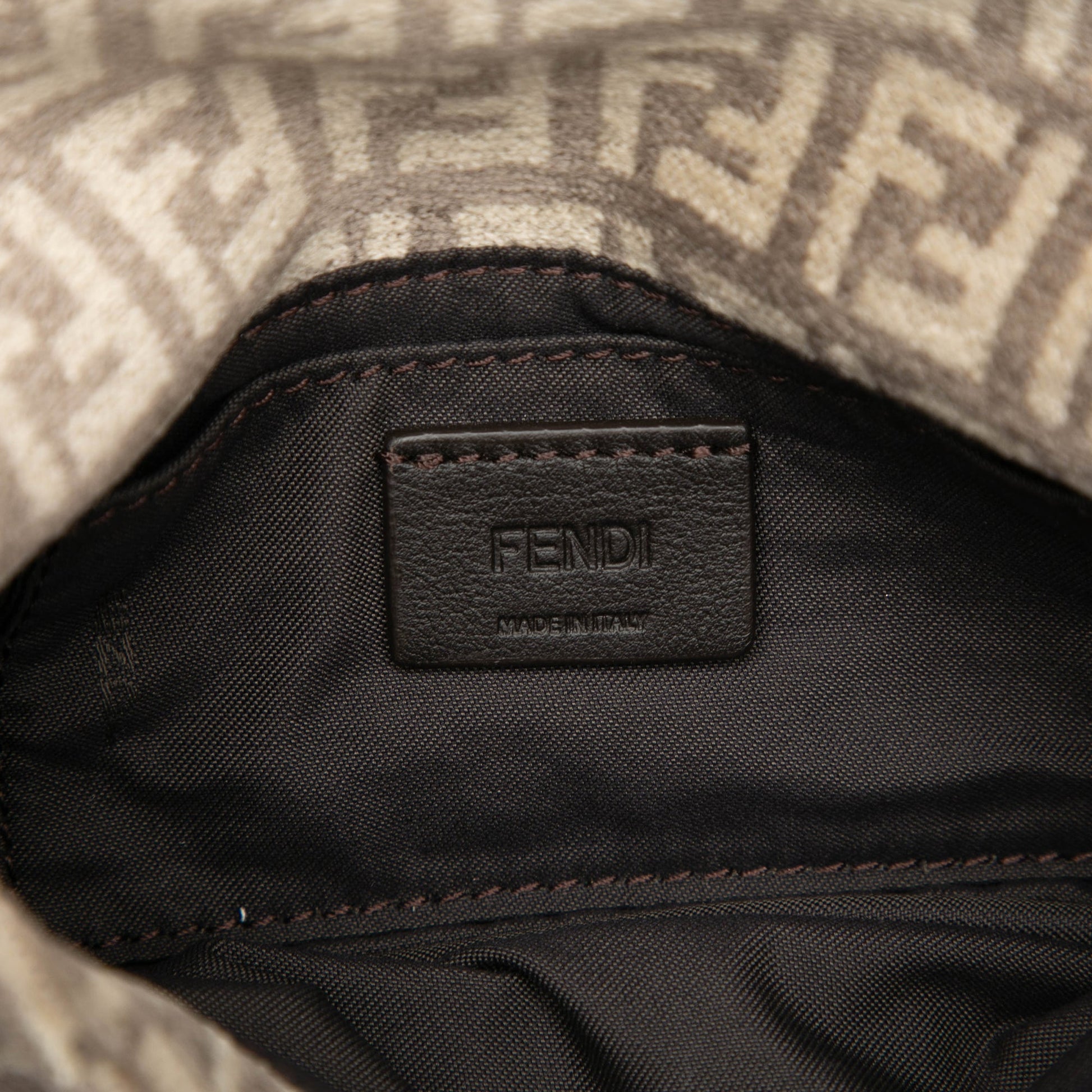 Fendi Zucchino Velvet Baguette Phone Pouch Satchel