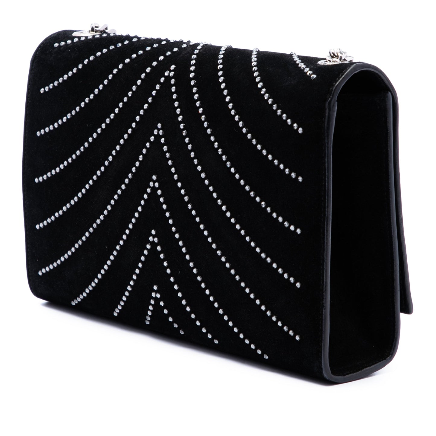 Saint Laurent Suede Crystal Monogram Kate Crossbody