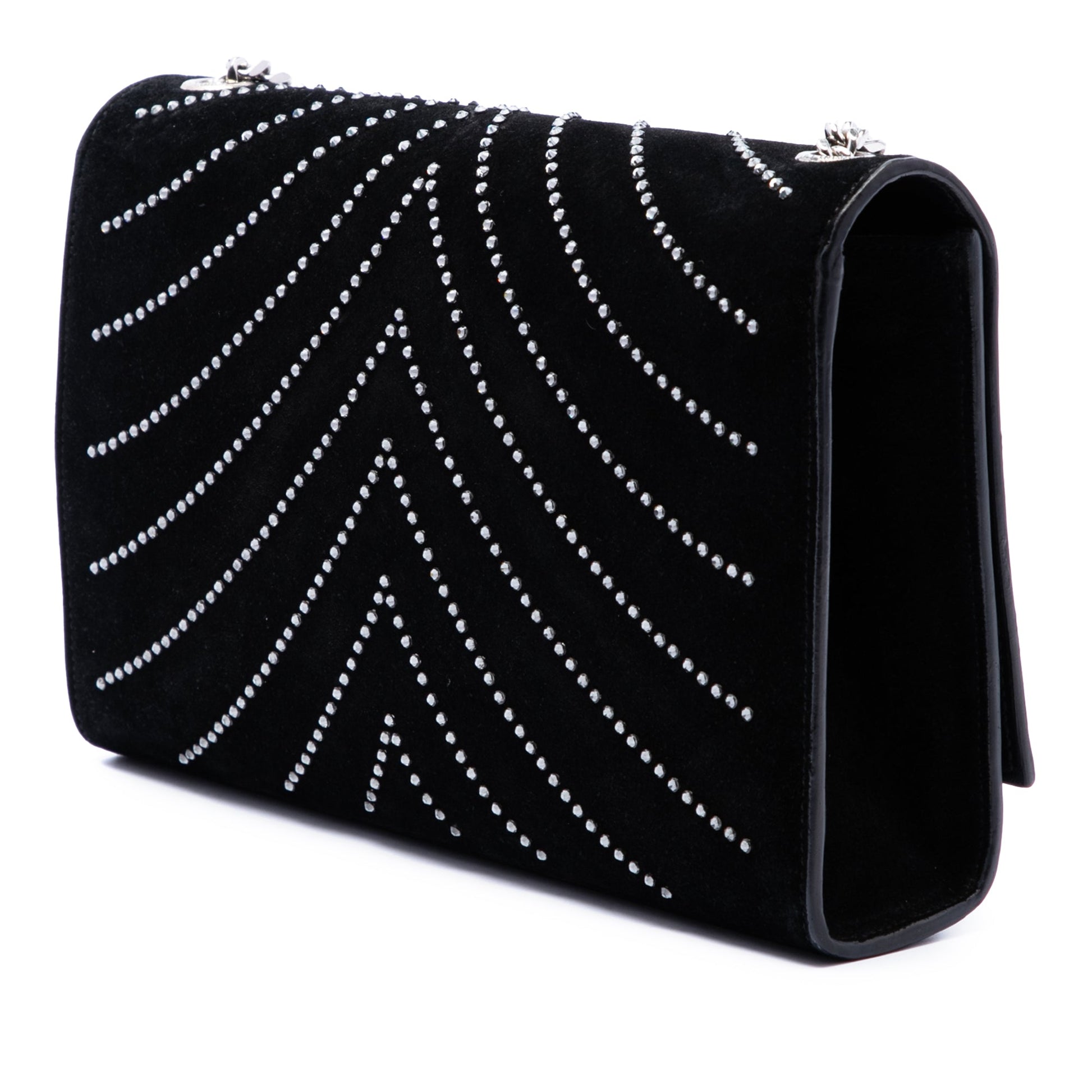 Saint Laurent Suede Crystal Monogram Kate Crossbody