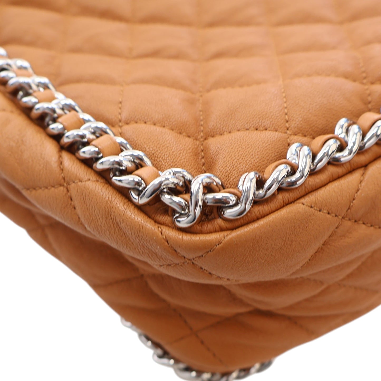 Chanel Maxi Quilted Washed Lambskin Chain Around Flap