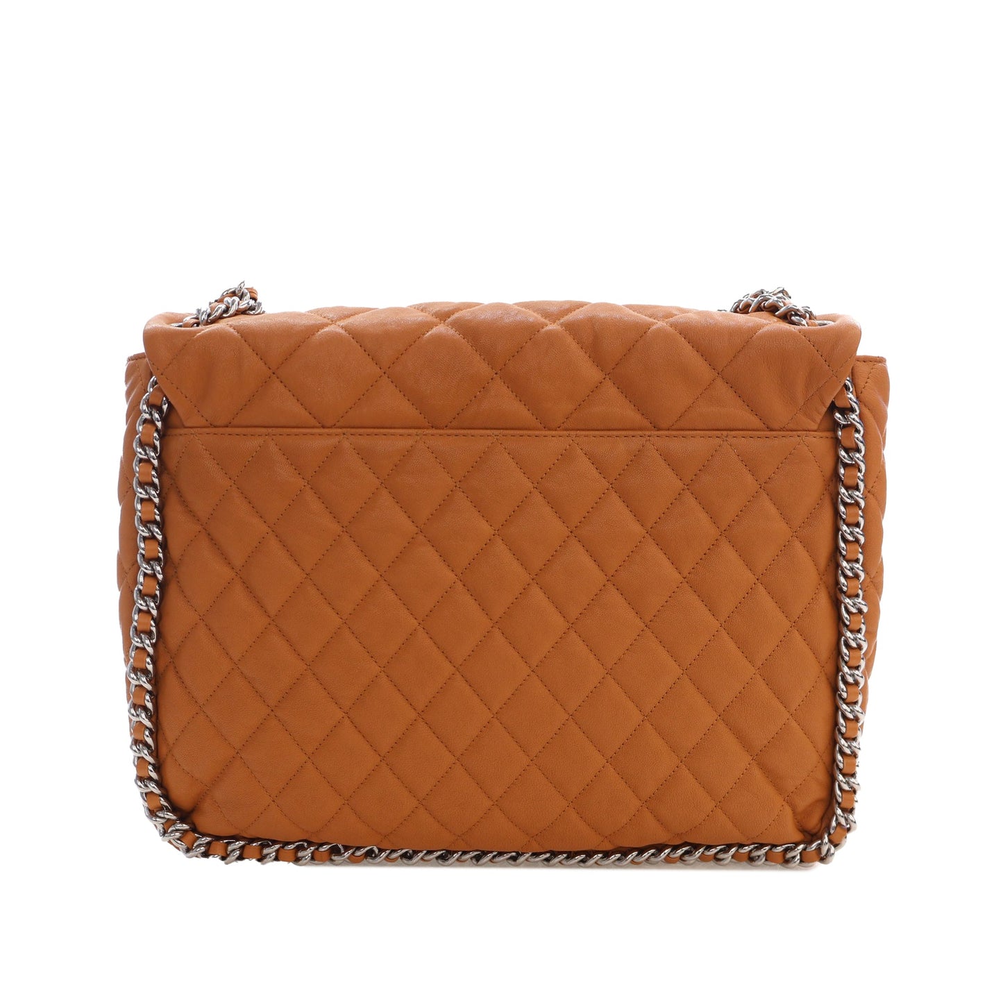 Chanel Maxi Quilted Washed Lambskin Chain Around Flap