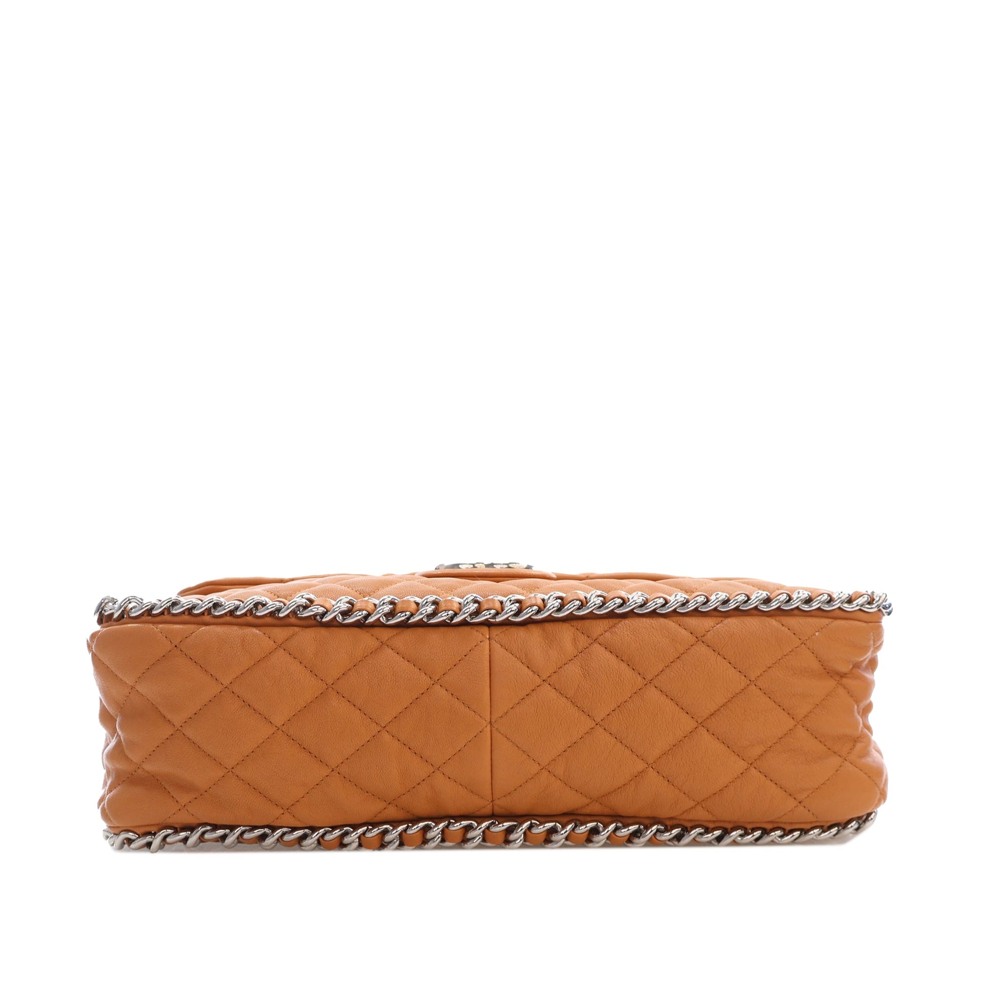 Chanel Maxi Quilted Washed Lambskin Chain Around Flap