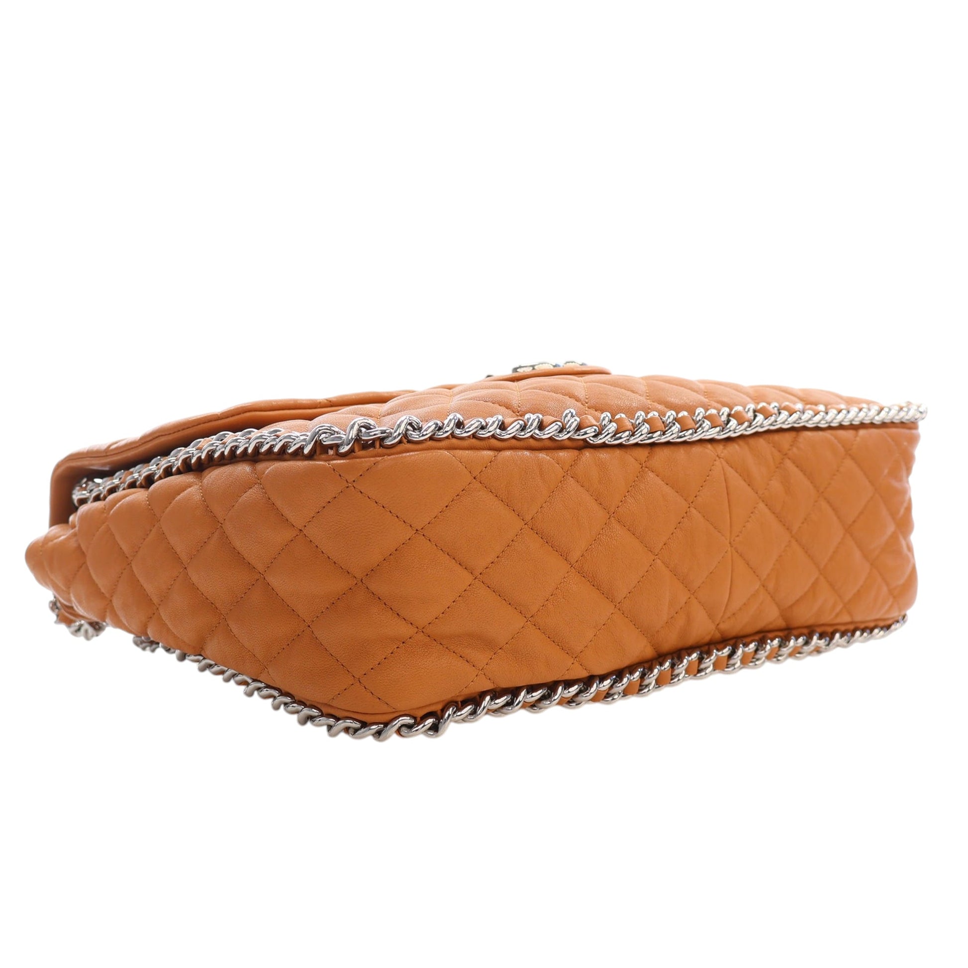 Chanel Maxi Quilted Washed Lambskin Chain Around Flap