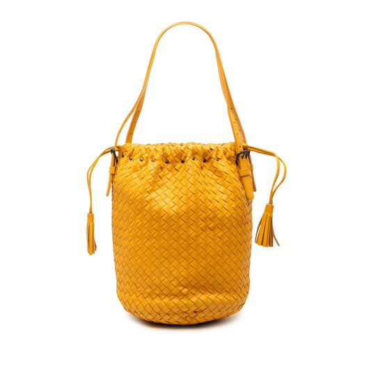 Nappa Intrecciato Drawstring Bucket Bag