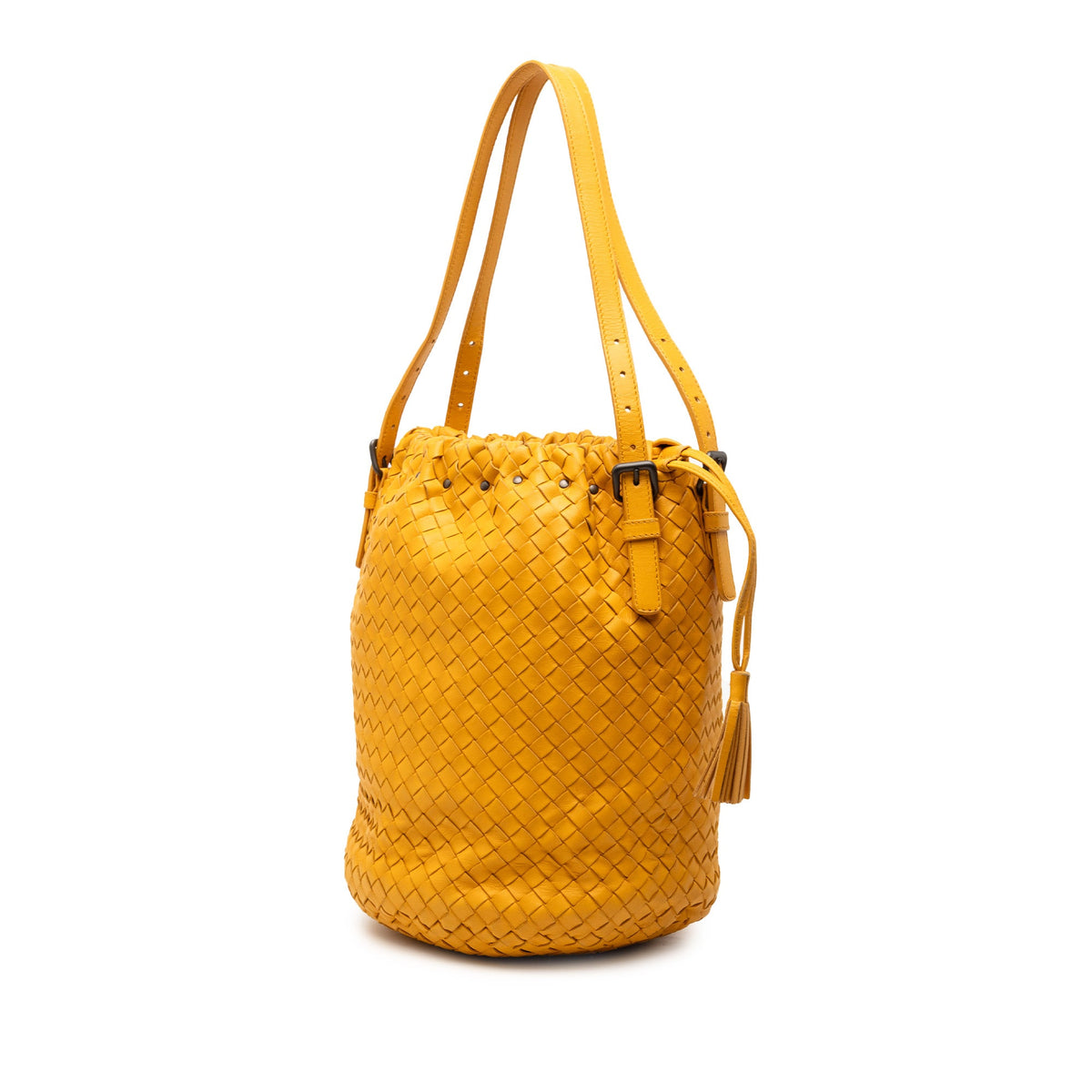 Nappa Intrecciato Drawstring Bucket Bag