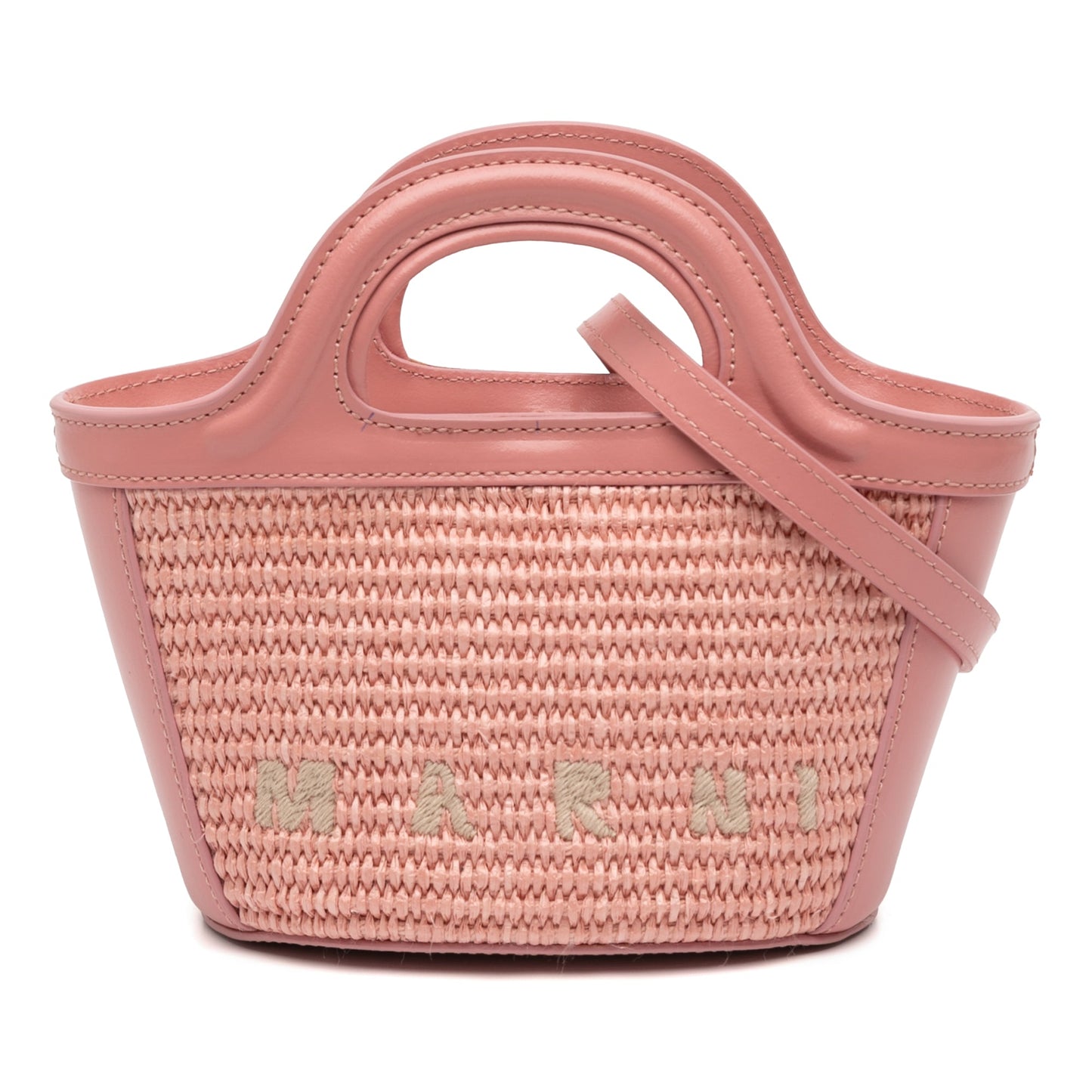Marni Micro Calfskin and Raffia Effect Tropicalia Satchel