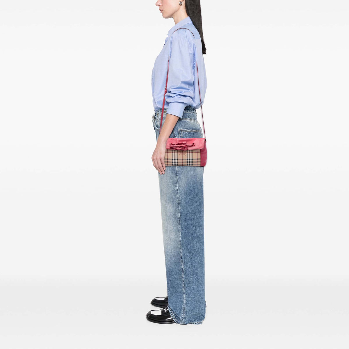 Burberry Haymarket Check Coated Canvas Leah Crossbody
