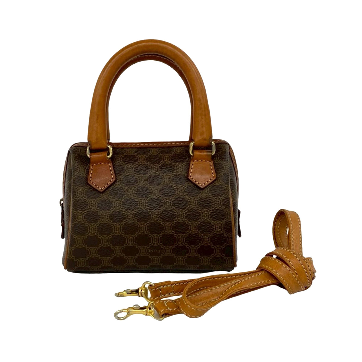 Celine Macadam Coated Canvas Satchel