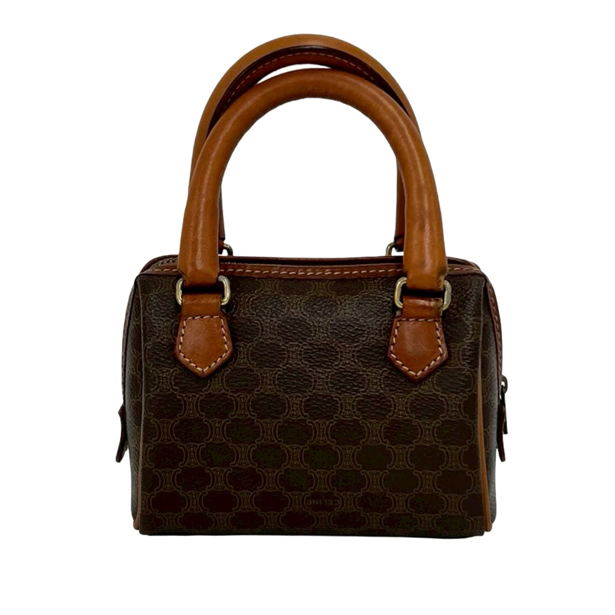 Celine Macadam Coated Canvas Satchel