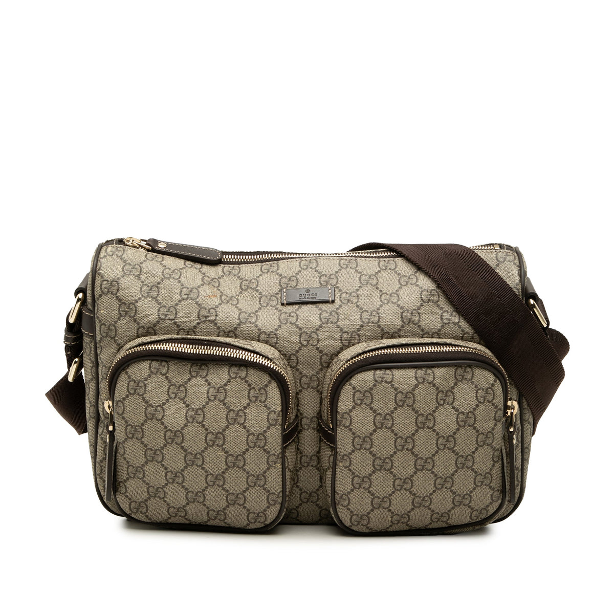 Gucci GG Supreme Double Pocket Crossbody