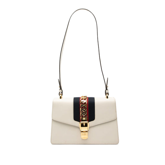 Gucci Small Leather Sylvie Web Satchel