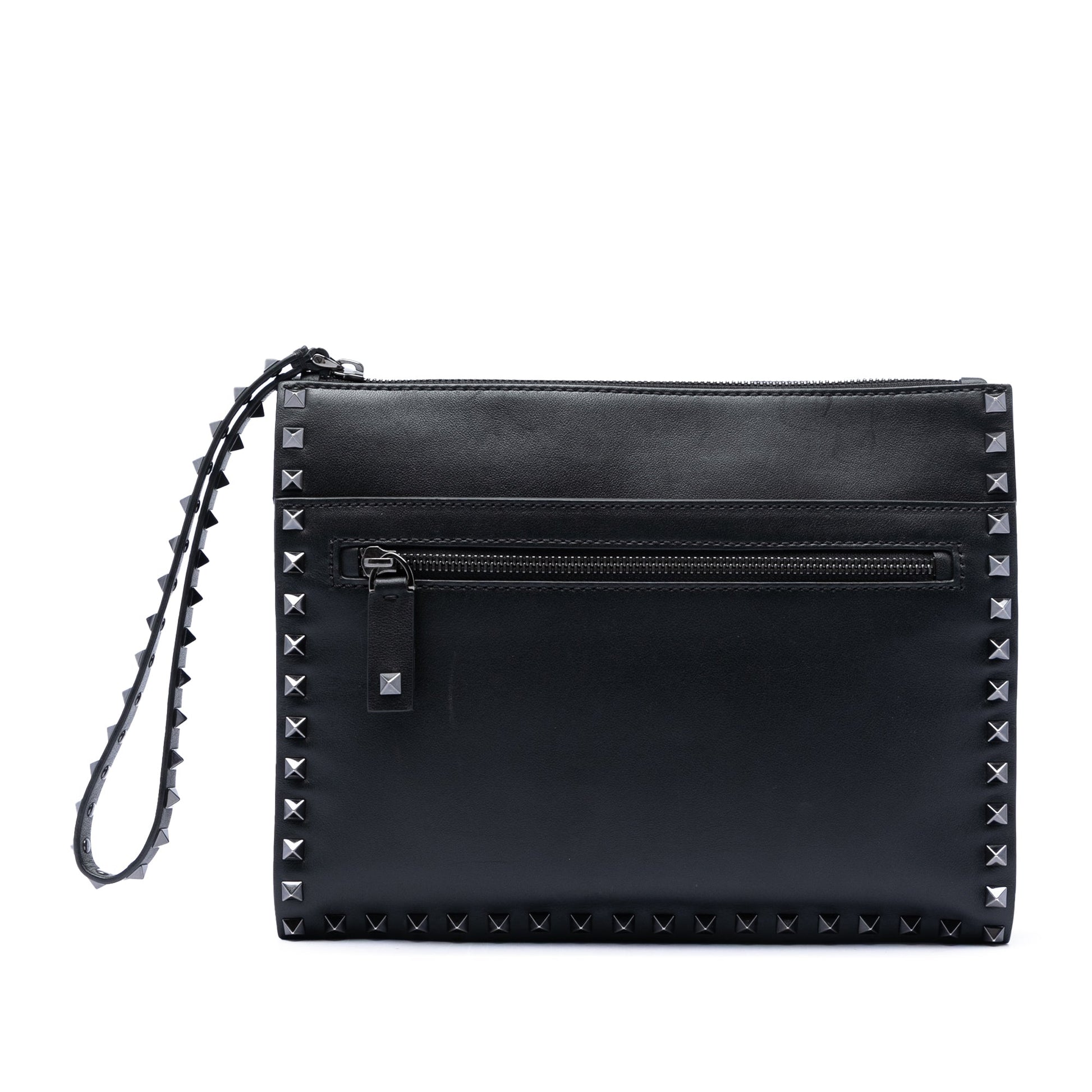 Valentino Leather Rockstud Clutch