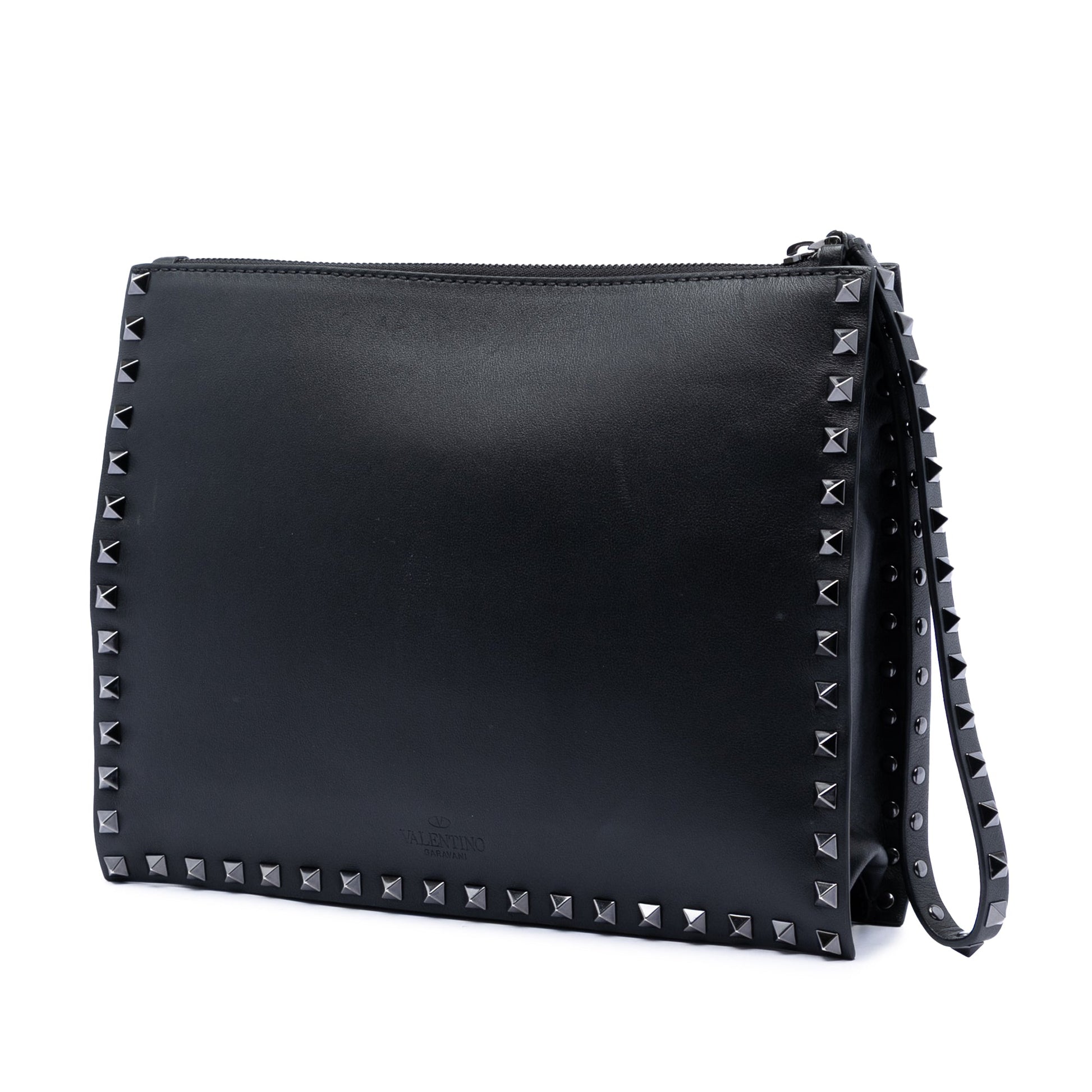 Valentino Leather Rockstud Clutch