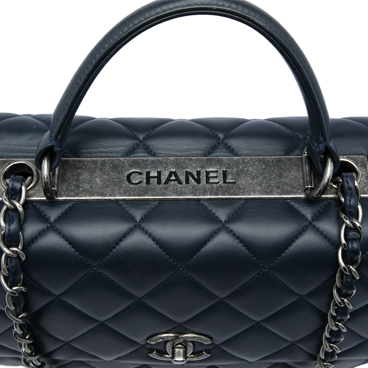 Chanel Large Lambskin Trendy CC Top Handle Flap