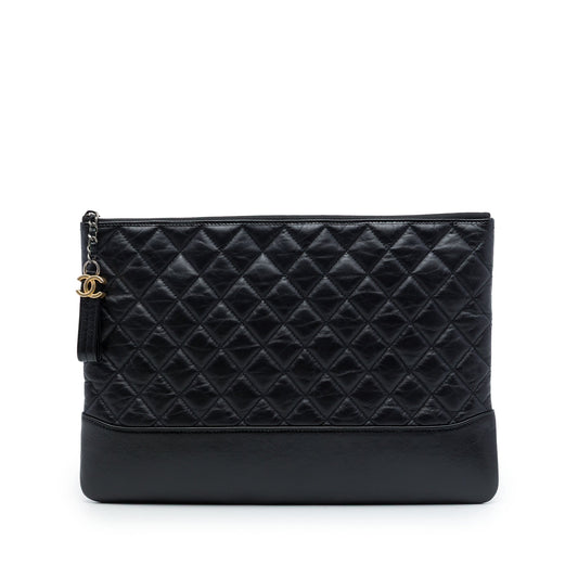 Chanel Large Aged Calfskin Gabrielle O Case Clutch