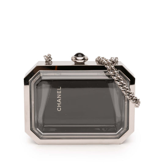 Metal Acrylic Premiere Minaudiere on Chain
