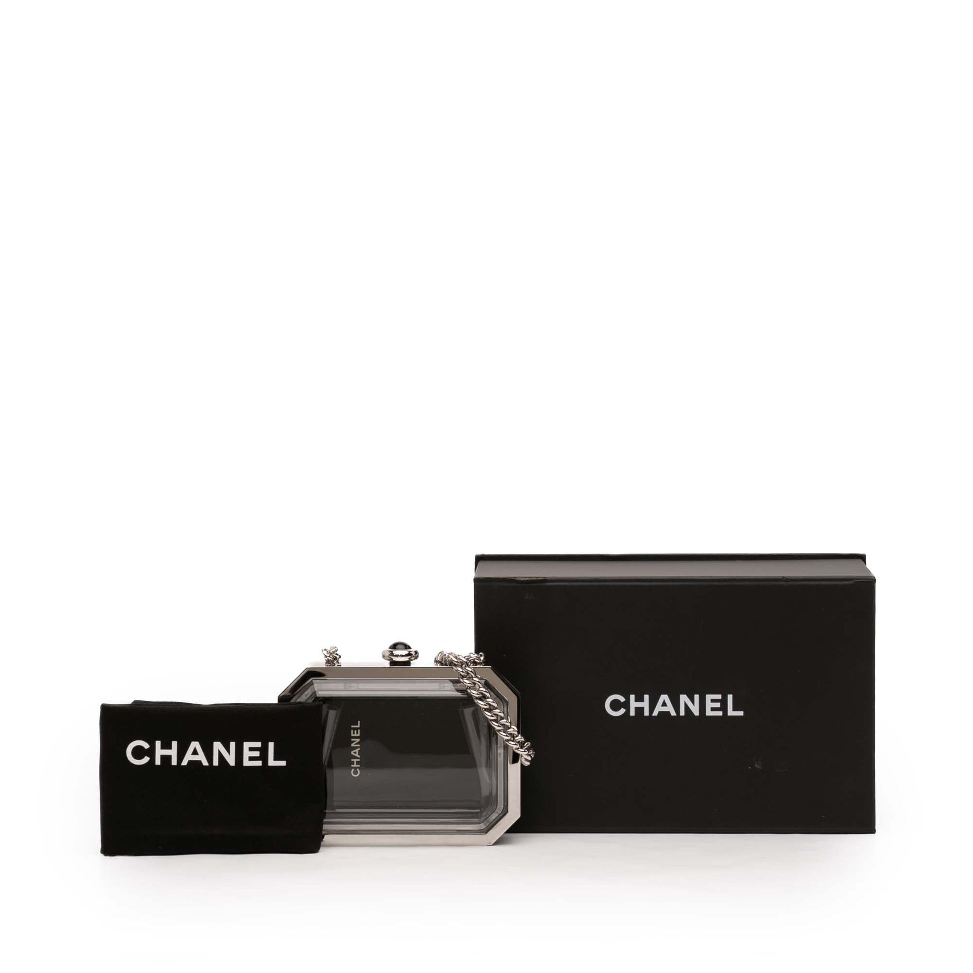 Metal Acrylic Premiere Minaudiere on Chain